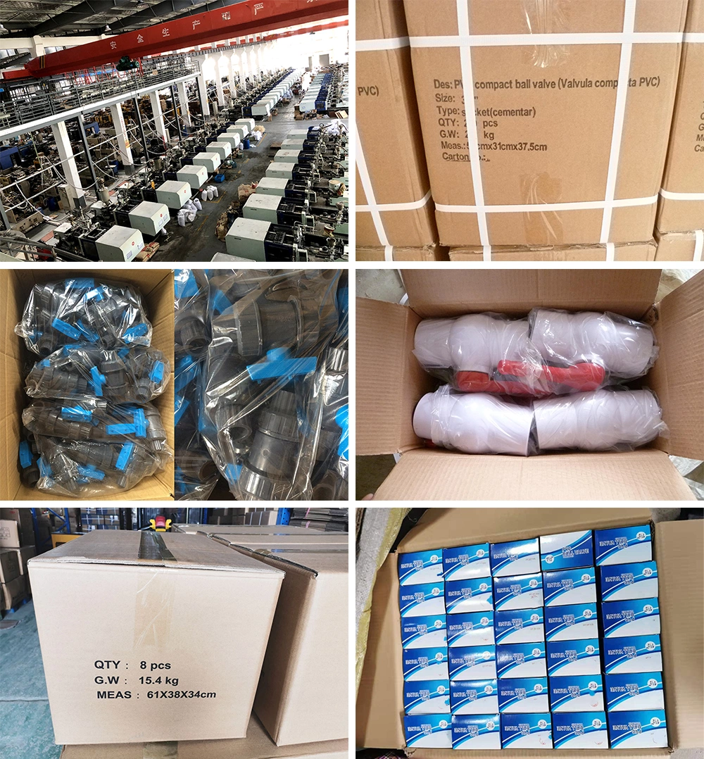 2022 Pntek High Quality 2 Way Straight Through Type Manual PVC Ball Valve UPVC Compact Water Ball Valves Control Valve