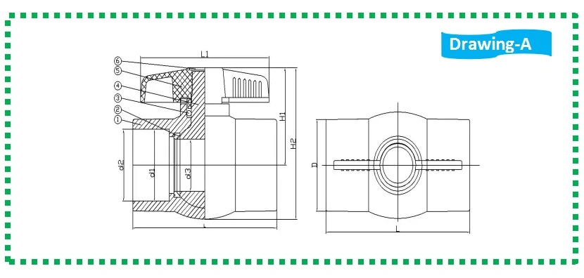 DIN/Tis/ANSI Standard Factory Supply Plastic Compact PVC Ball Valve