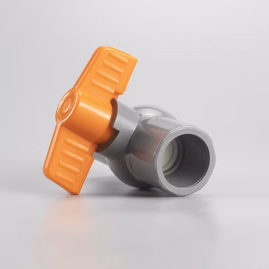 Pntke China Lieferanten achteckiges PVC-Kugelventil mit orangefarbenem Schmetterlingsgriff